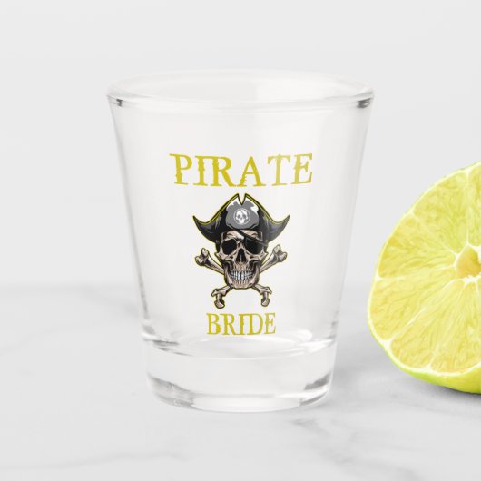 Pirate BRIDE Gold Schnapsglas (Vorderseite)