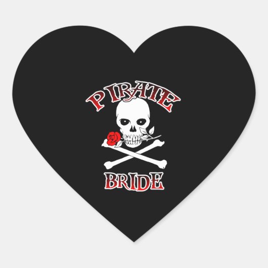 Pirate Bride Herz-Aufkleber (Vorderseite)