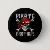 Pirate Brother Piratenflagge Flag und Skull Crossb Button (Vorderseite)