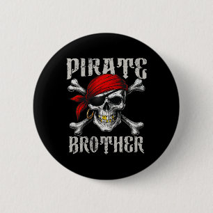 Pirate Brother Piratenflagge Flag und Skull Crossb Button