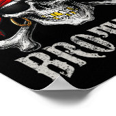 Pirate Brother Piratenflagge Flag und Skull Crossb Poster (Ecke)