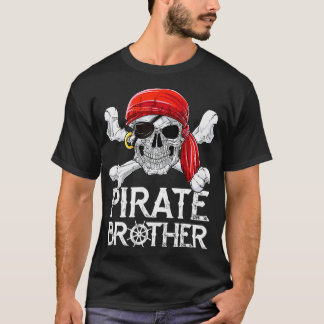 Pirate Brother T Shirt Piratenflagge Flag Skull Cr