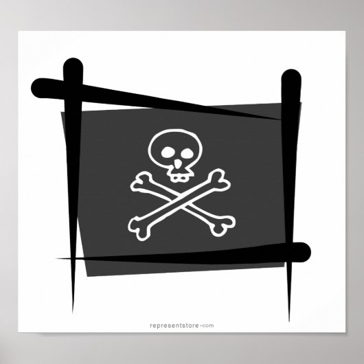 Pirate Brush Flag Poster (Vorne)