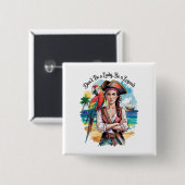 Pirate Buccaneer Beauty on Deck Button (Vorne & Hinten)