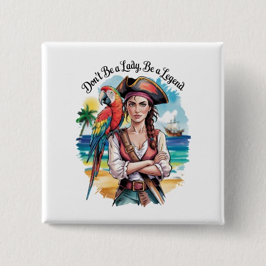 Pirate Buccaneer Beauty on Deck Button (Vorderseite)
