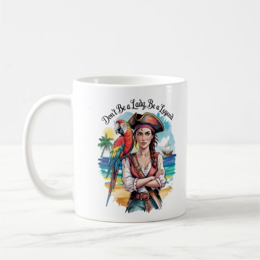 Pirate Buccaneer Beauty on Deck Kaffeetasse (Links)