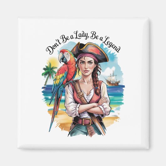 Pirate Buccaneer Beauty on Deck Magnet (Vorne)