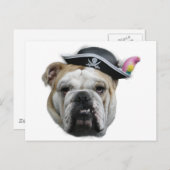 Pirate Bulldog Postkarte (Vorne/Hinten)