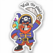 Pirate Capt mit Peg Leg Aufkleber (Vorderseite)