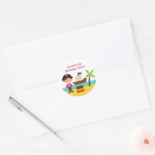 Pirate Captain Birthday Party Stickers (Umschlag)