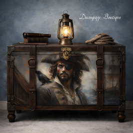 Pirate Captain Portrait Decoupage Seidenpapier