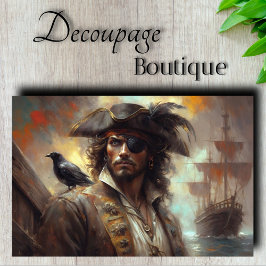 Pirate Captain Portrait Decoupage Seidenpapier