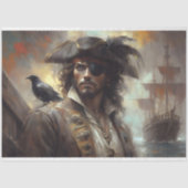 Pirate Captain Portrait Decoupage Seidenpapier (Vorderseite)