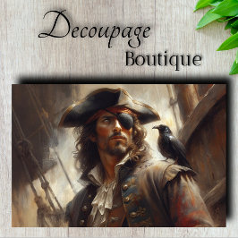 Pirate Captain Raven Decoupage Seidenpapier