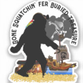 Pirate Captain Sasquatch Aufkleber (Vorderseite)