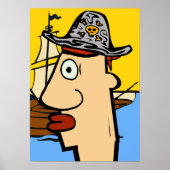 Pirate Cartoon Head Poster (Vorne)