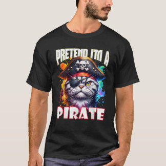 Pirate Cat Adventure Funny Halloween Cat Kostüm T-Shirt