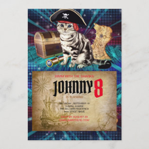 Pirate Cat Birthday Einladung