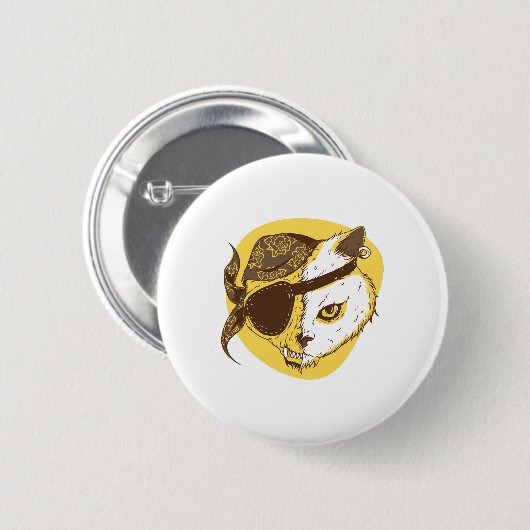 Pirate Cat Button (Vorne & Hinten)