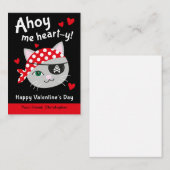 Pirate Cat Classroom Valentine Cards für Kinder Mitteilungskarte (Vorne/Hinten)