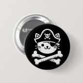 Pirate Cat Crossbones Cat Lover Cats Kitten Eigent Button (Vorne & Hinten)