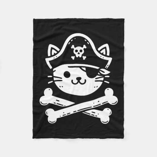 Pirate Cat Crossbones Cat Lover Cats Kitten Eigent Fleecedecke (Vorderseite)