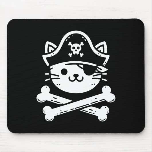 Pirate Cat Crossbones Cat Lover Cats Kitten Eigent Mousepad (Vorne)