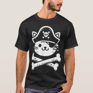 Pirate Cat Crossbones Cat Lover Cats Kitten Eigent T-Shirt