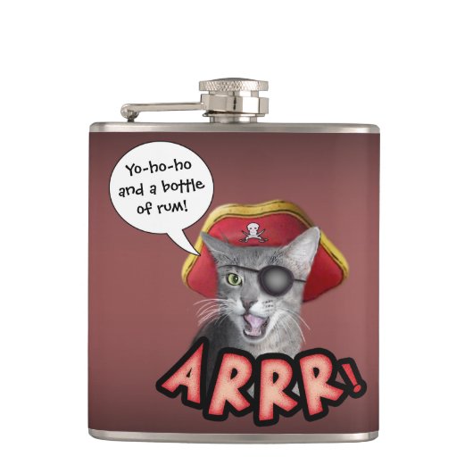 Pirate Cat Flachmann (Vorderseite)