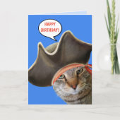 Pirate Cat Funny Birthday Karte (Vorderseite)