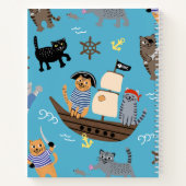 Pirate Cat Pattern für die Jungen- und Mädchenkids Notizblock (Rückseite)