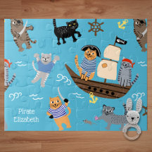 Pirate Cat Pattern für Jungen und Mädchen