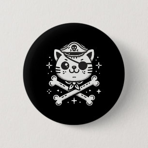 Pirate Cat Pirate Crew Geburtstagsparty Matching Button
