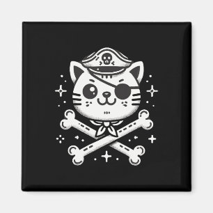 Pirate Cat Pirate Crew Geburtstagsparty Matching Magnet