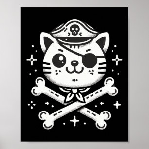 Pirate Cat Pirate Crew Geburtstagsparty Matching Poster