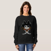 Pirate Cat Pirate Jolly Roger Cat Kitten Sweatshirt (Vorne ganz)