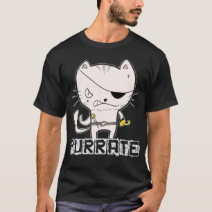 Pirate Cat Shirt Purrate Schwert Kitty Eye Patch O
