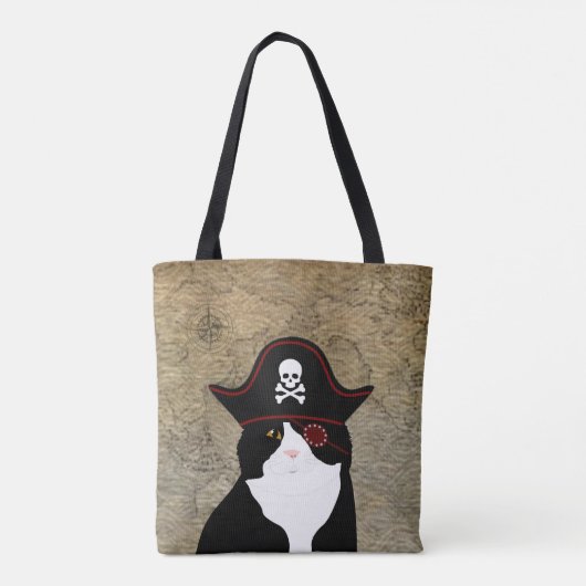 Pirate Cat Tote Bag Tasche (Rückseite)