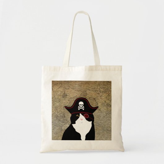 Pirate Cat Tote Bag Tragetasche (Vorne)