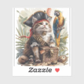 Pirate Cat Treasure Aufkleber (Blatt)