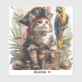 Pirate Cat Treasure Aufkleber (Blatt)