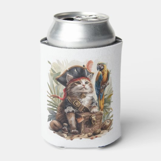 Pirate Cat Treasure Dosenkühler (Kanne Vorderseite)