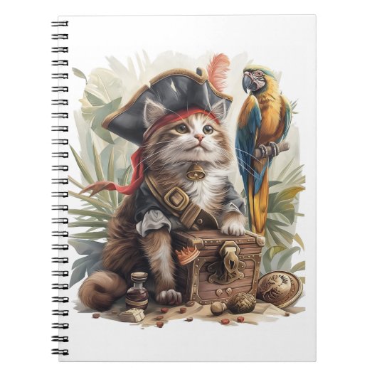 Pirate Cat Treasure Notizblock (Vorderseite)