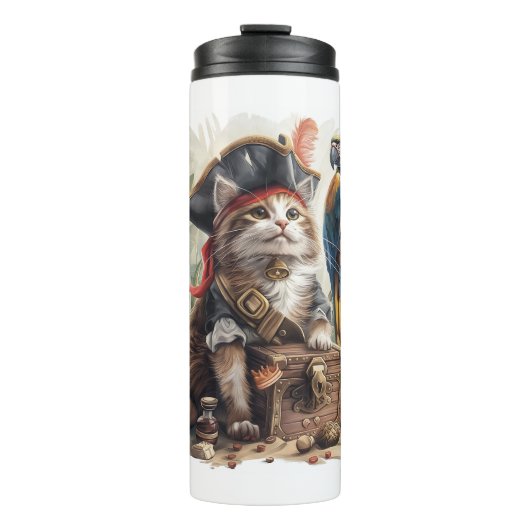 Pirate Cat Treasure Thermosbecher (Vorderseite)