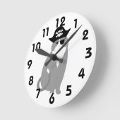 Pirate Cat Wall Clock Runde Wanduhr (Winkel)