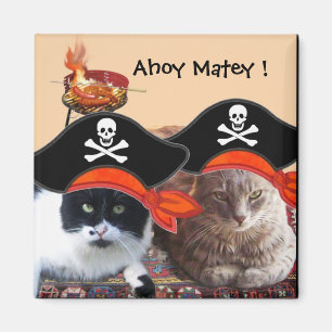 PIRATE CATS , Reden wie ein Piratentag GRILLEN Par Magnet