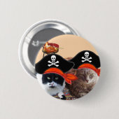 PIRATE CATS, sprechen wie ein Piratentag Button (Vorne & Hinten)