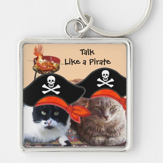 PIRATE CATS, sprechen wie ein Piratentag Schlüsselanhänger (Vorne)