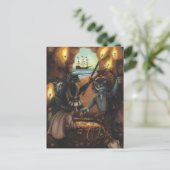 Pirate Cats Treasinsel Cave Fantasy Kunst-Karte Postkarte (Stehend Vorderseite)