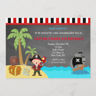 Pirate Chalkboard Geburtstagseinladungen Einladung